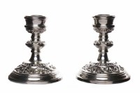 Lot 64 - PAIR OF SILVER CANDLESTICKS maker W.I....