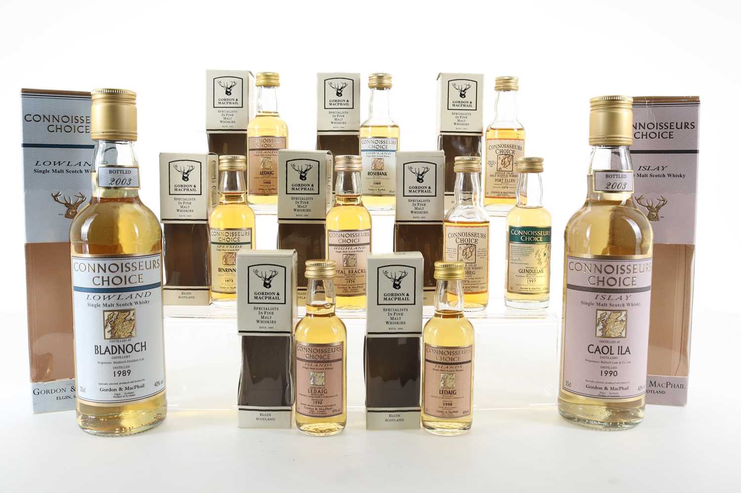 Lot 62 - 9 ASSORTED GORDON & MACPHAIL CONNOISSEURS CHOICE MINIATURES AND 2 HALF BOTTLES