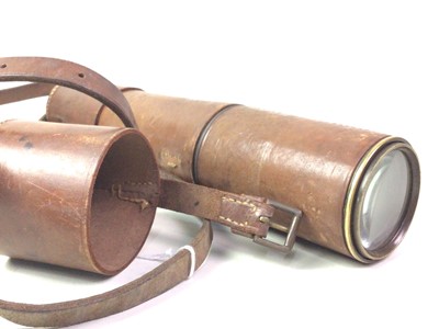 Lot 28 - BRASS THREE DRAW TELESCOPE