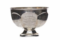Lot 87 - SILVER CIRCULAR TROPHY BOWL of faceted form,...