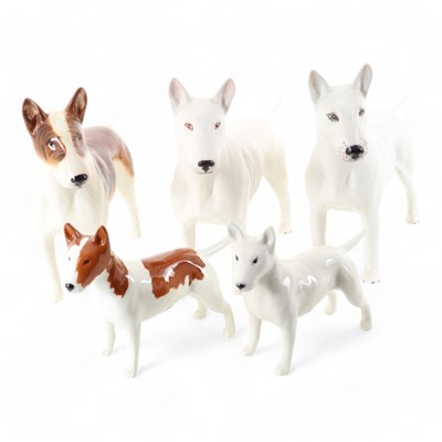 Lot 1355 - BESWICK, FIVE DOG FIGURES