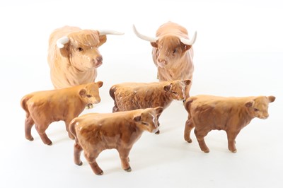 Lot BESWICK, SIX HIGHLAND CATTLE FIGURES