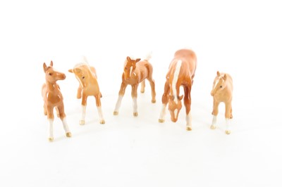 Lot 1367 - BESWICK, FIVE FOAL FIGURES