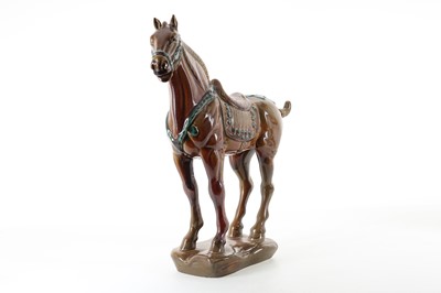 Lot 1371 - BESWICK, TWO CHINESE TANG DYNASTY STYLE HORSE FIGURES