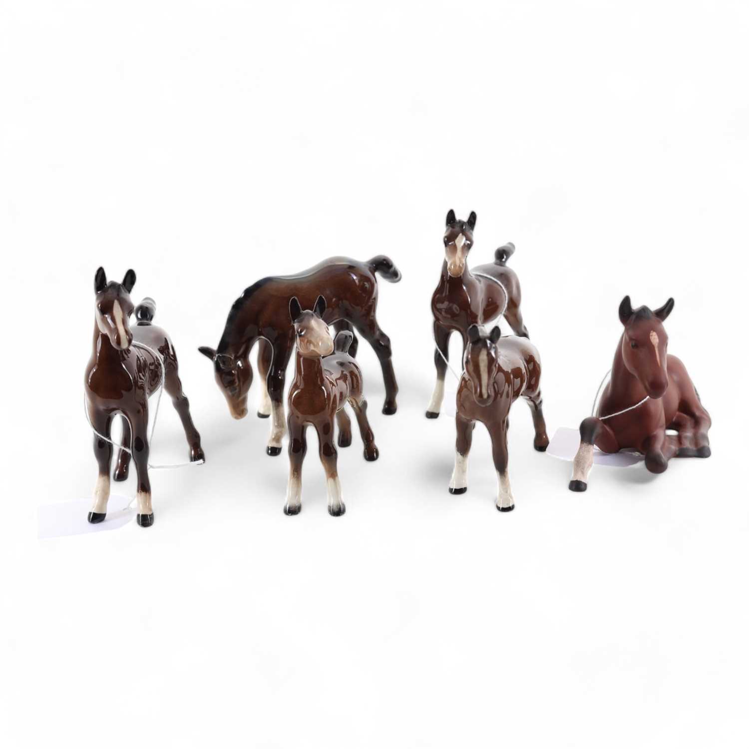 Lot 1372 - BESWICK, SIX FOAL FIGURES