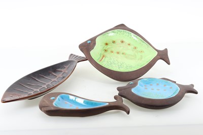 Lot BESWICK, FOUR DISHES MODELLED AS FISH