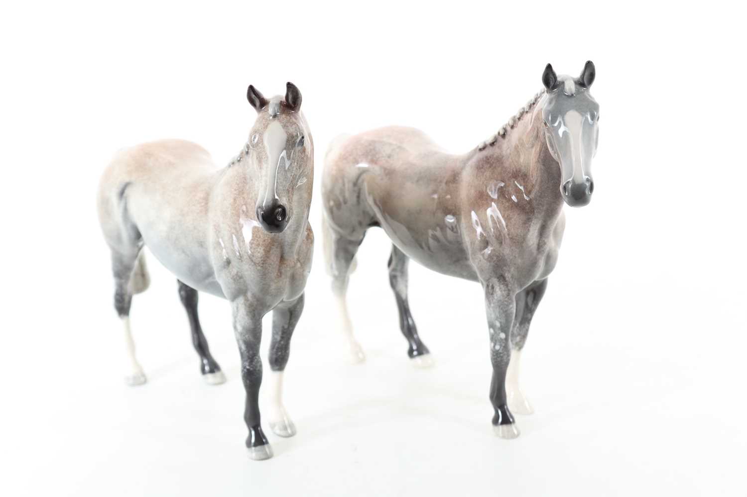 Lot 1377 - BESWICK, TWO HORSE FIGURES