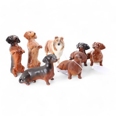 Lot 1384 - BESWICK, SEVEN DOG FIGURES