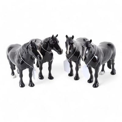 Lot 1389 - BESWICK, FOUR HORSE FIGURES