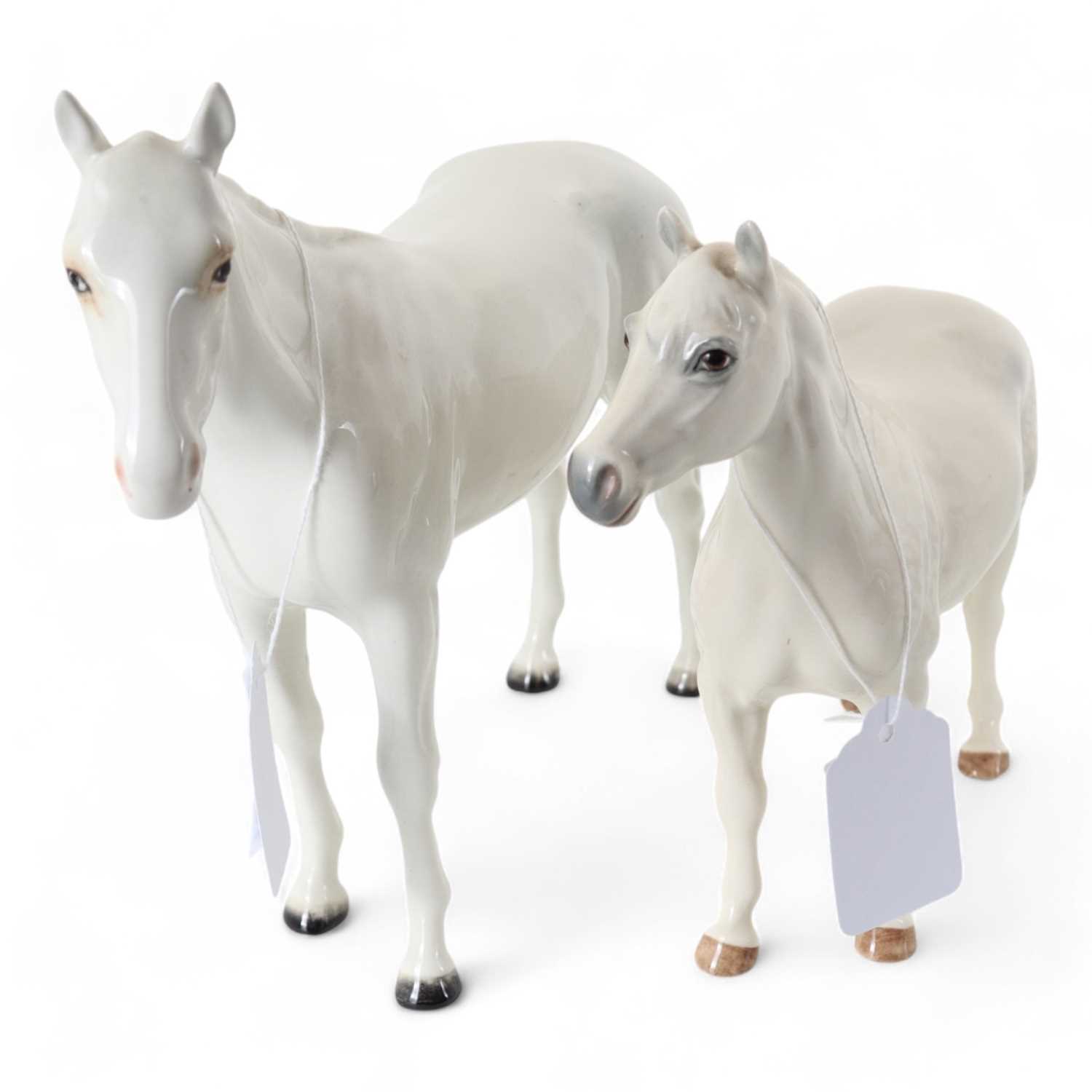 Lot 1390 - BESWICK, TWO HORSE FIGURES