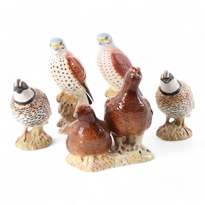 Lot 1398 - BESWICK, FIVE BIRD FIGURES