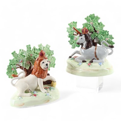 Lot 1401 - BESWICK, TWO STAFFORDSHIRE STYLE ANIMAL FIGURES