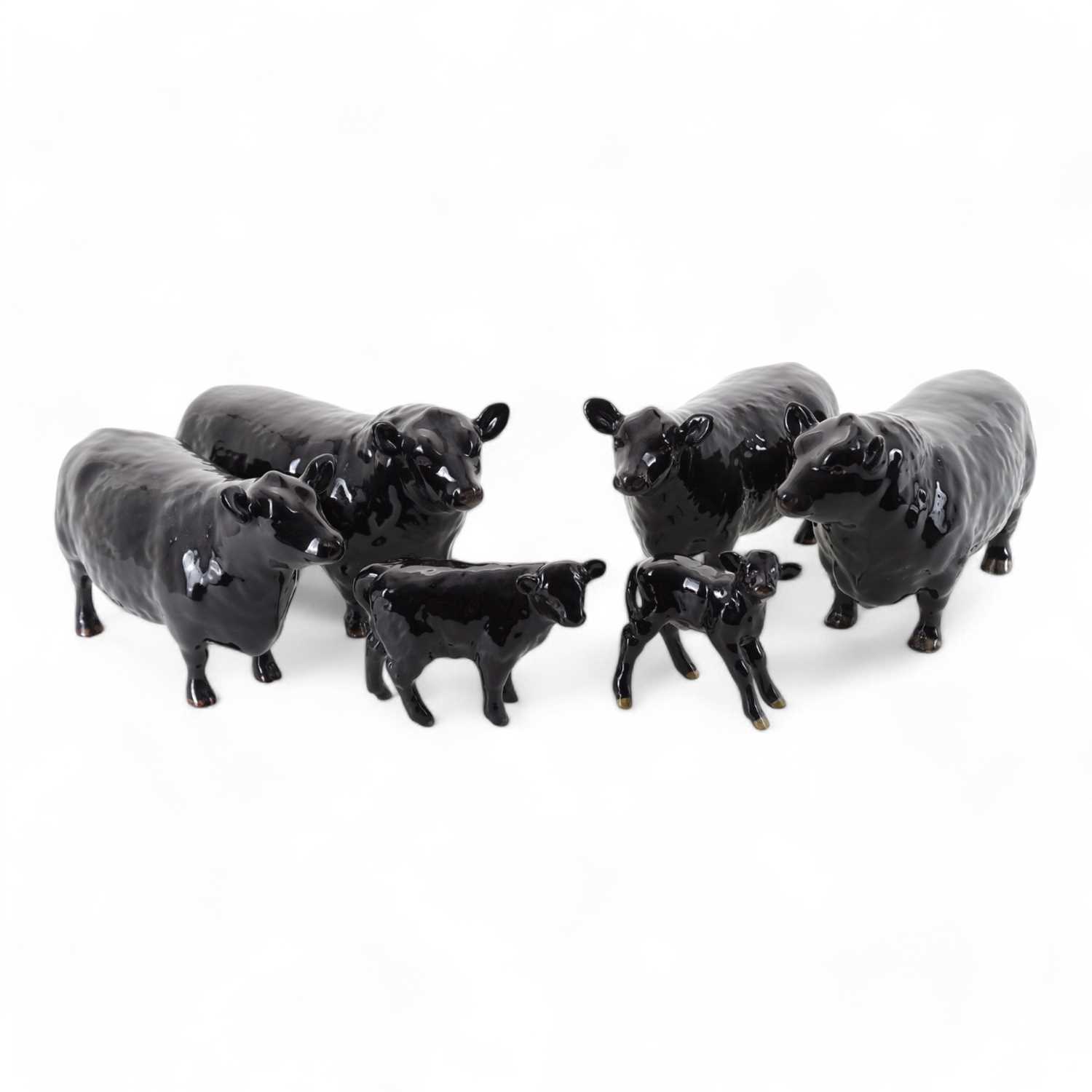 Lot 1404 - BESWICK, SIX CATTLE FIGURES
