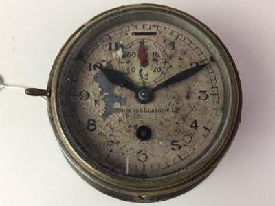 Lot 53 - BRASS BULKHEAD SHIP'S CLOCK