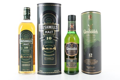 Lot 84 - BUSHMILLS 10 YEAR OLD 75CL AND GLENFIDDICH 12 YEAR OLD 35CL