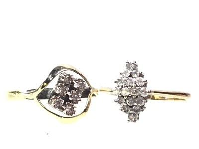 Lot 213 - TWO DIAMOND CLUSTER RINGS