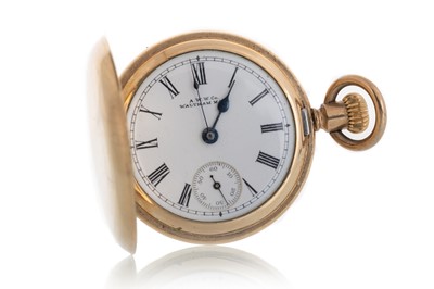 Lot 867 - A.W. WALTHAM GOLD PLATED FOB WATCH