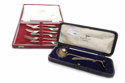 Lot 108 - LOT OF SILVER FLATWARE including set of six...