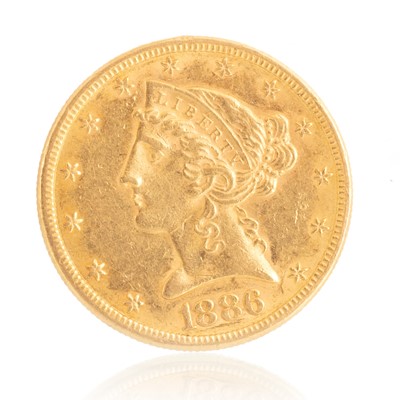 Lot 130 - USA GOLD FIVE DOLLAR LIBERTY HEAD HALF EAGLE