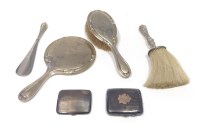 Lot 115 - SILVER BACKED TWO PIECE VANITY SET comprising...