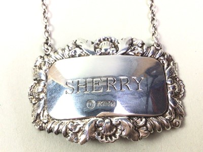 Lot 295 - SILVER SHERRY DECANTER LABEL