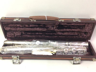 Lot 365 - CHINESE SILVER PLATED FLUTE