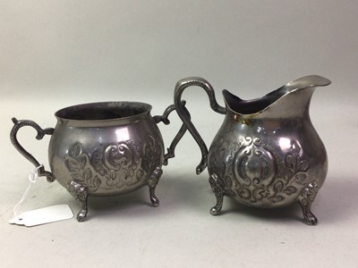 Lot 97 - SADDAM HUSSEIN INTEREST (IRAQI, 1937–2006), SILVER PLATED FOUR-PIECE COFFEE SERVICE
