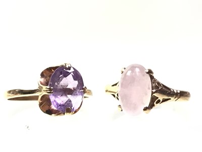 Lot 348 - TWO DRESS STONE RINGS