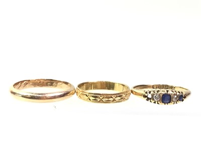 Lot 351 - THREE GOLD RINGS