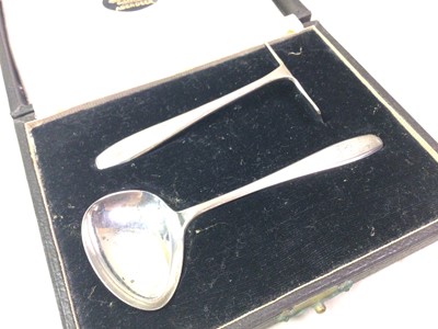 Lot 393 - SILVER SPOON AND PUSHER SET