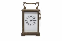 Lot 619 - 20TH CENTURY FRENCH BRASS CASED CARRIAGE CLOCK...