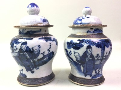 Lot 403 - PAIR OF CHINESE BLUE AND WHITE VASES