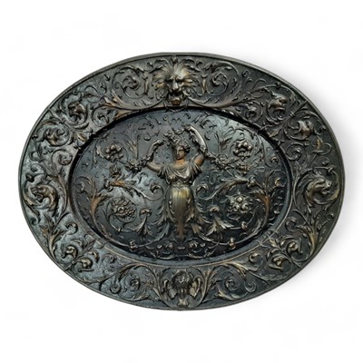 Lot 1427 - VICTORIAN CAST IRON PLAQUE