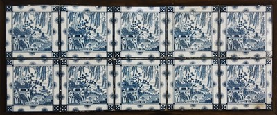 Lot 410 - SET OF TEN BLUE AND WHITE CERAMIC TILES