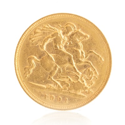 Lot 144 - LATE VICTORIAN/EARLY EDWARDIAN HALF SOVEREIGN