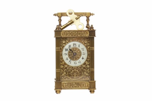 Lot 627 - LATE 19TH CENTURY FRENCH BRASS CARRIAGE CLOCK...