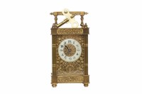Lot 627 - LATE 19TH CENTURY FRENCH BRASS CARRIAGE CLOCK...