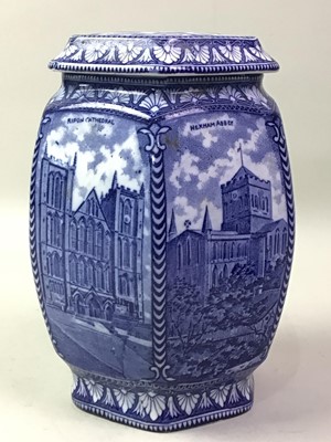 Lot 420 - RINGTONS BLUE AND WHITE TEA CANNISTER