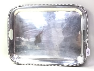 Lot 107 - SILVER PLATED SERVING TRAY