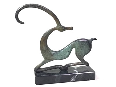 Lot 424 - ART DECO BRONZE FIGURE OF AN ANTELOPE