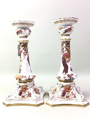 Lot 162 - PAIR OF ROYAL CROWN DERBY CANDLESTICKS