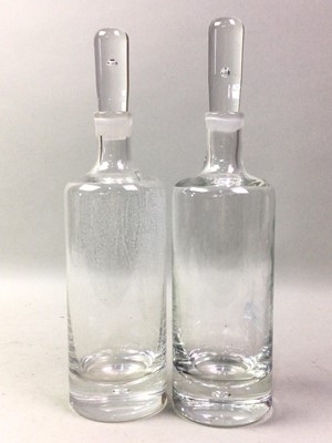 Lot 499 - PAIR OF GLASS BOTTLE DECANTERS