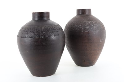 Lot 1388 - PAIR OF TERRACOTTA VASES