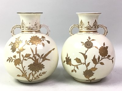 Lot 525 - PAIR OF ROYAL CROWN DERBY VASES