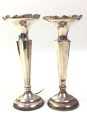 Lot 534 - PAIR OF SILVER BUD VASES