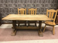 Lot 801 - OAK REFECTORY-STYLE DINING TABLE by Grange,...