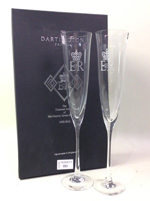 Lot 553 - PAIR OF DARTINGTON CRYSTAL COMMEMORATIVE GLASSES