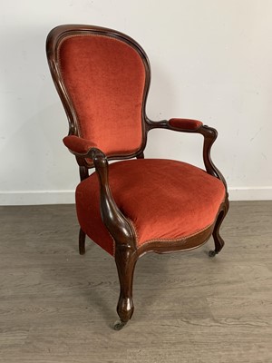 Lot 544 - VICTORIAN MAHOGANY ARMCHAIR