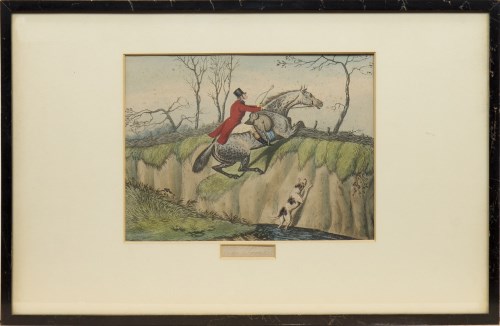 Lot 806 - FOUR HUNTING PRINTS hand coloured intaglio...