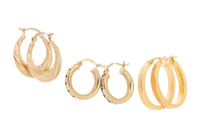 Lot 420 - COLLECTION OF HOOP EARRINGS